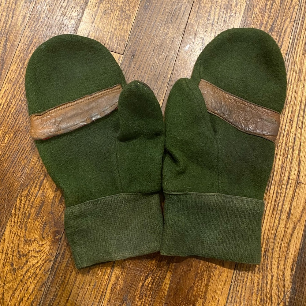 Vintage 1966 Wool Gloves Mittens Prototype Slimovitz Patent 3299441 Size Large